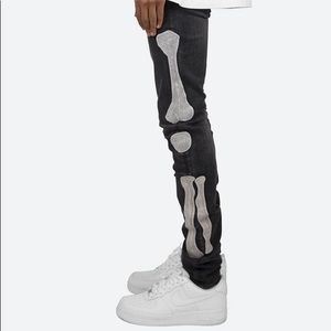 Black skinny skeleton jeans